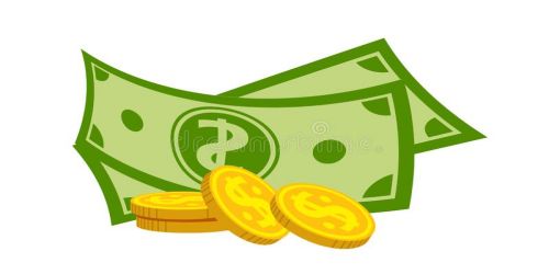 纸币和硬币堆现金卡通矢量图-钞票和硬币堆平动画-金币堆，银行货币牌-180470031.jpg